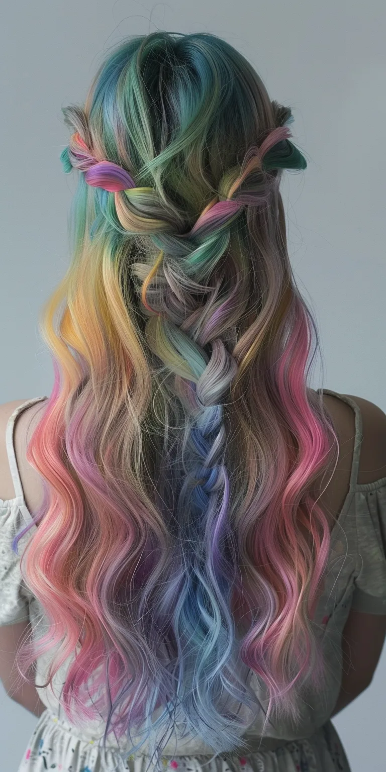 kawaii hairstyles Mermaid hair, Waterfall braids, Layered Boho French braid