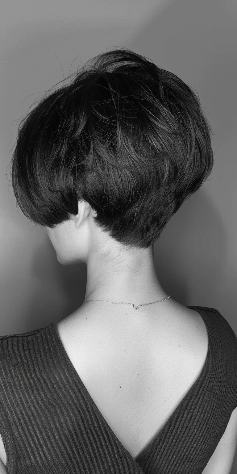 black short haircuts Asymmetric cut, Chignon, Pixie Short brush Butterfly haircut