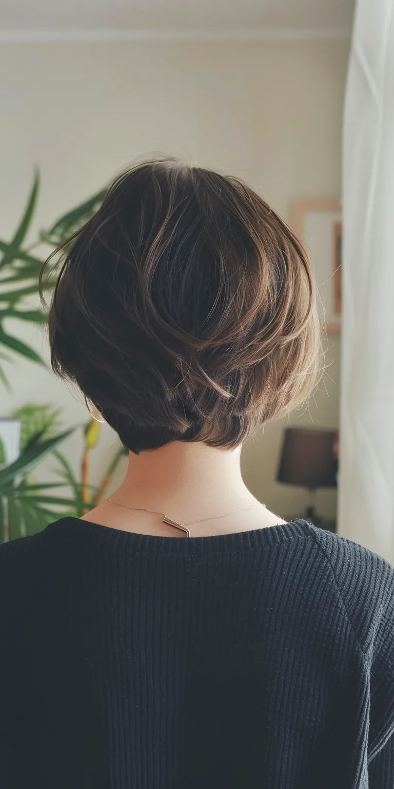 haircuts for thin fine hair Asymmetric cut, Chignon, Updo, French twist, Bob cut