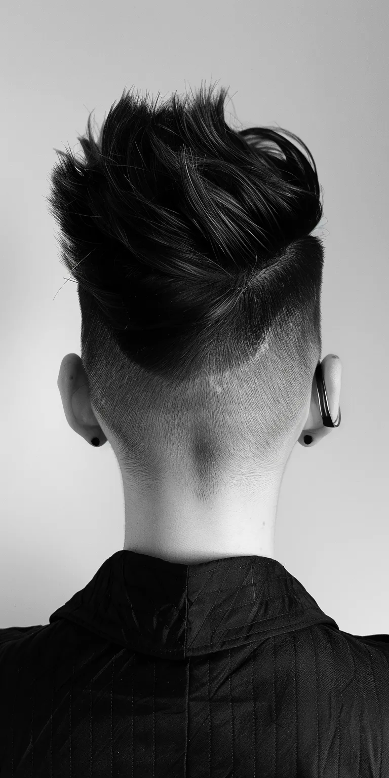 mid fade hairstyle Pompadour, Mohawk, Asymmetric cut, Short back and sides, Hi-top