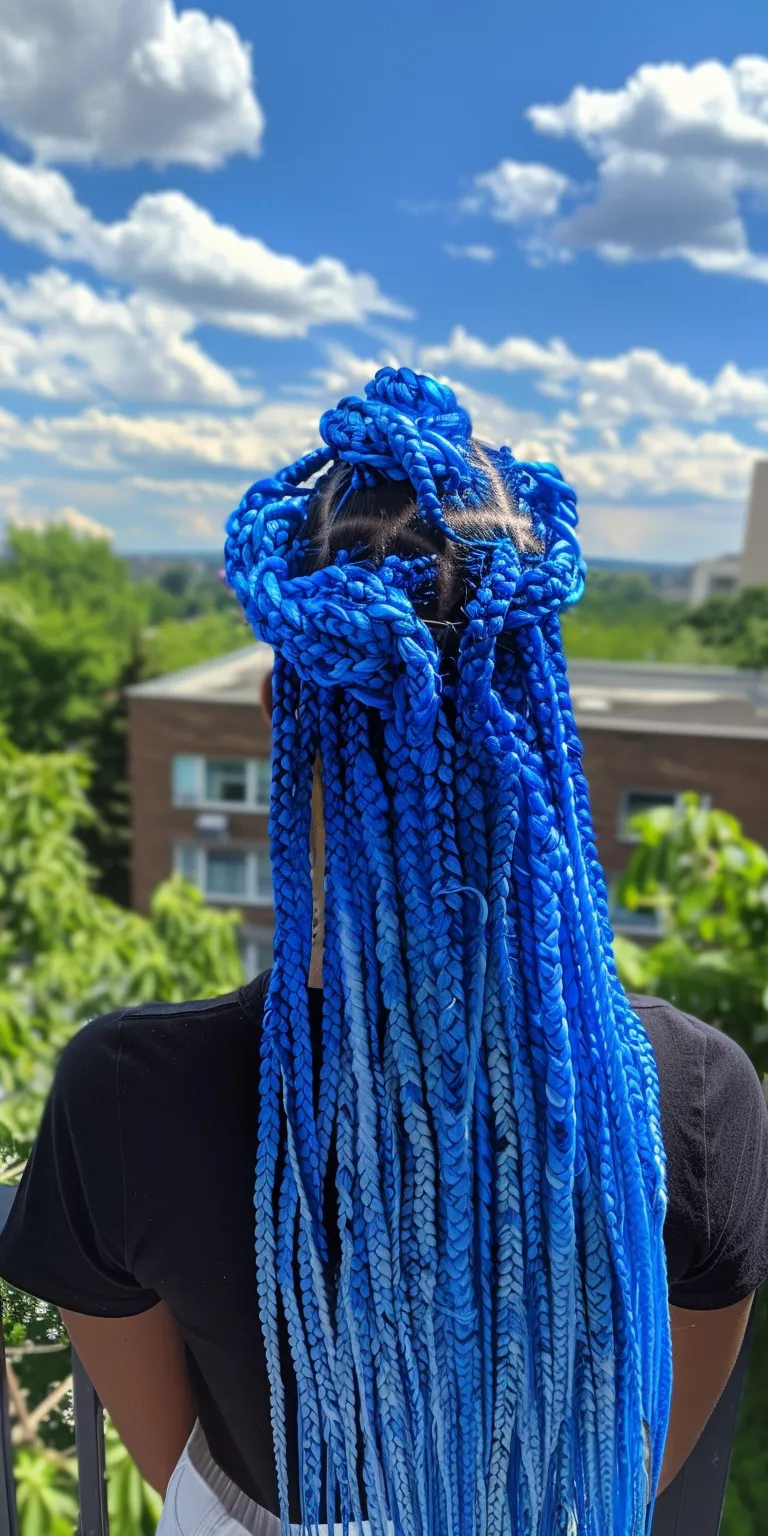 blue box braids Crochet braids, Dreadlocks, Digital perm, Hair twists, Cornrows