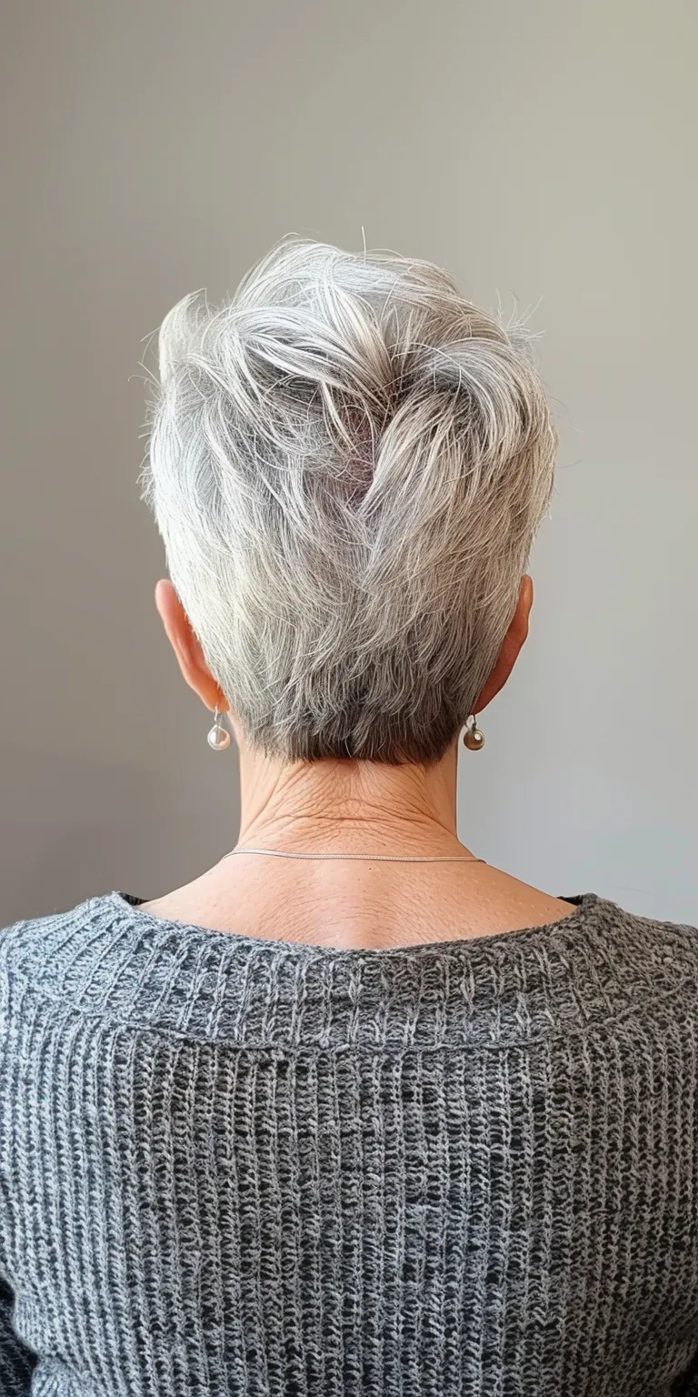 short hairstyles for older women Short brush cut, Asymmetric Pompadour, Digital perm, Pixie cut