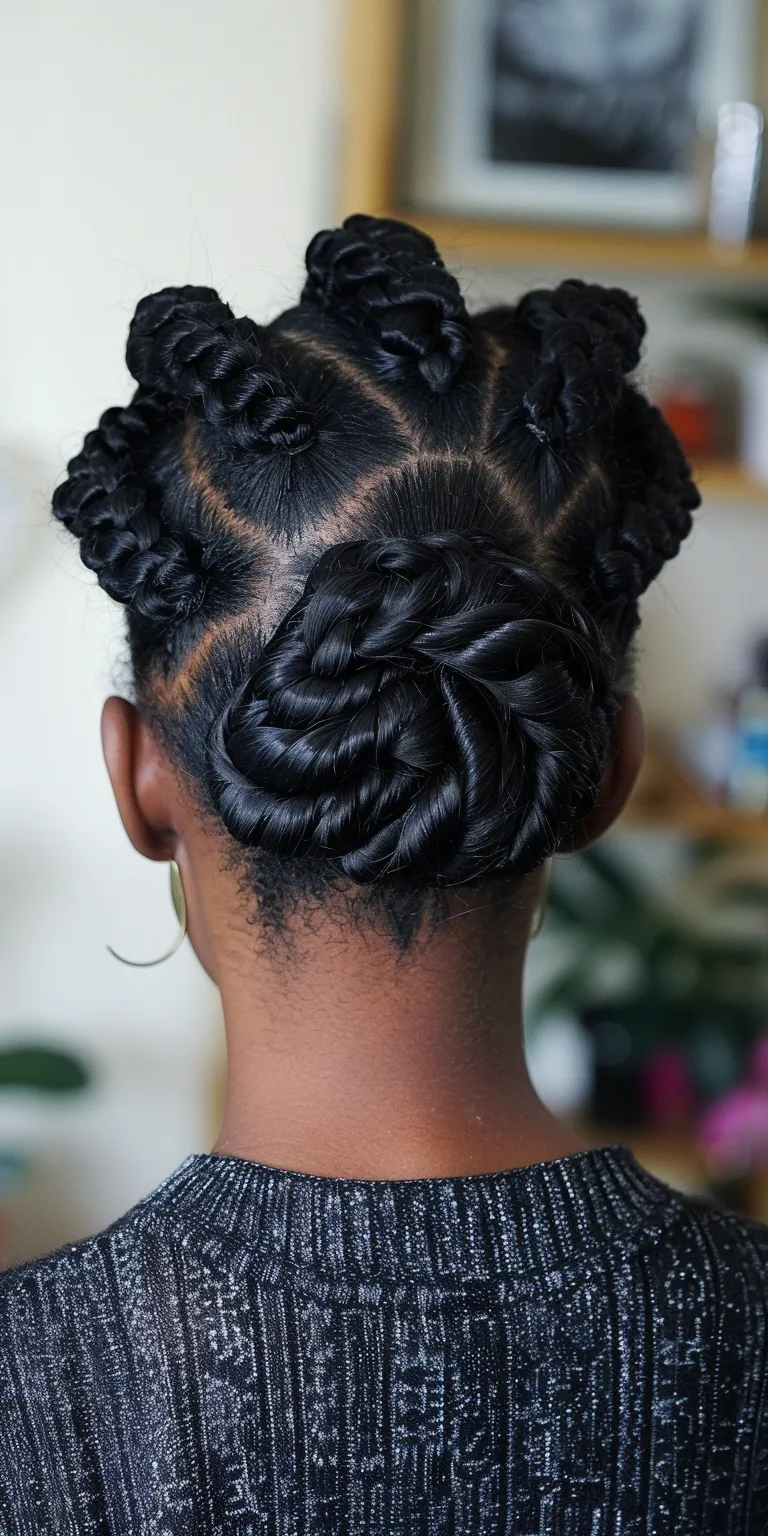 protective hairstyles for natural hair French twist, Waterfall braids, Finger wave, Hair twists, Updo