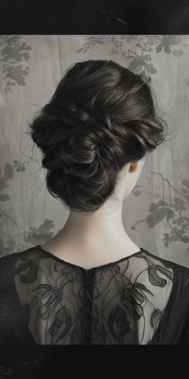 ball hairstyles Chignon, Updo, Japanese women's hairstyles, Milkmaid braid, French twist