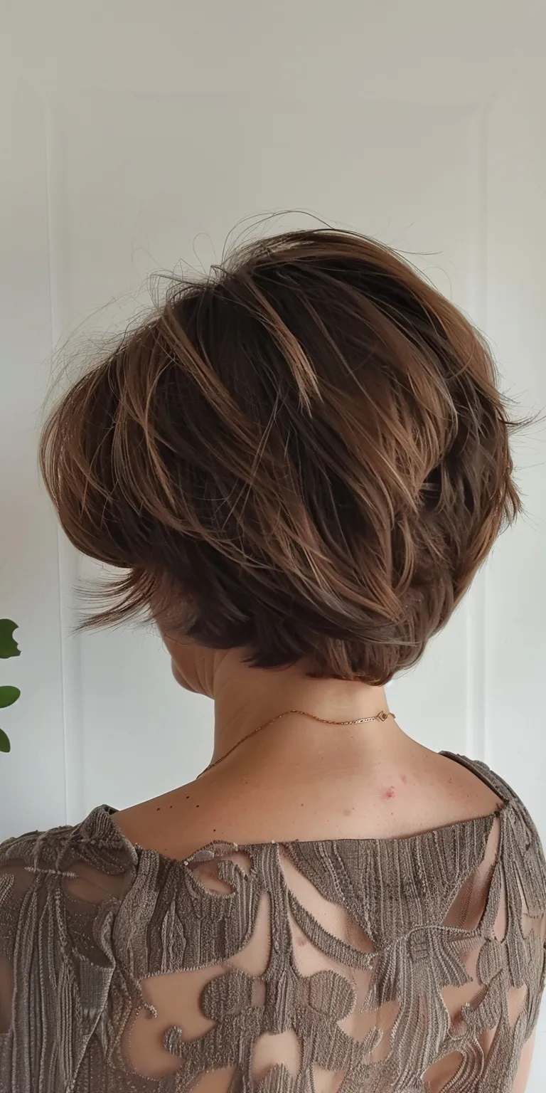 hairstyle for round chubby face Asymmetric cut, Short brush Chignon, Updo, Pixie cut