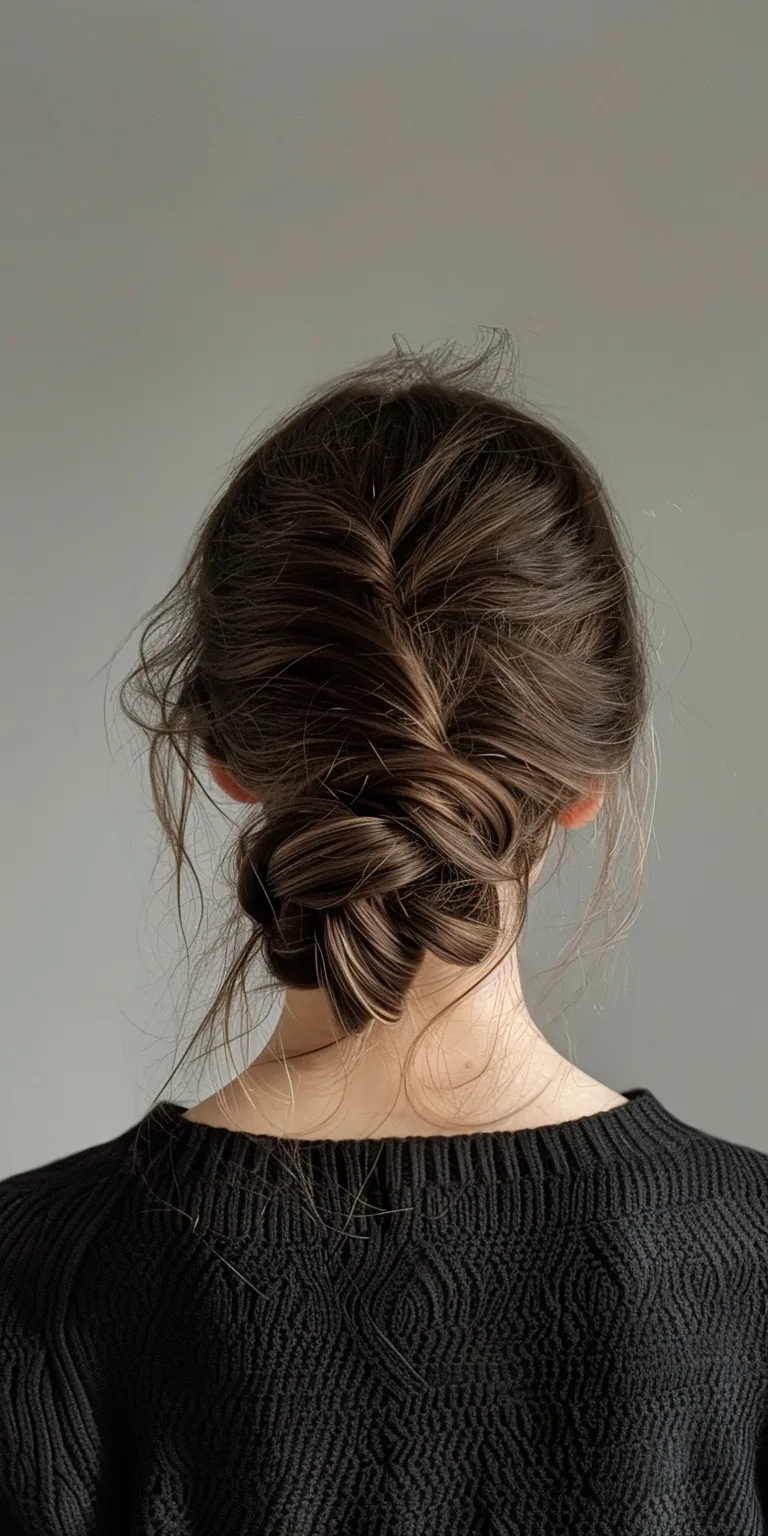 hairstyles for fat faces and double chins French braid, twist, Updo, Milkmaid Chignon