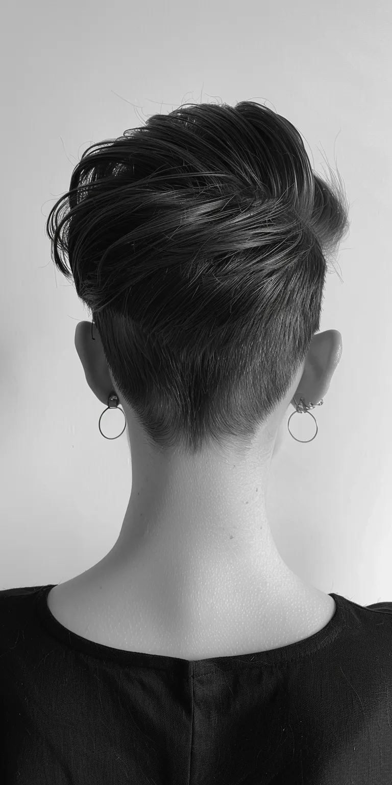 slick back undercut Asymmetric cut, Short brush Pompadour, Pixie Chignon