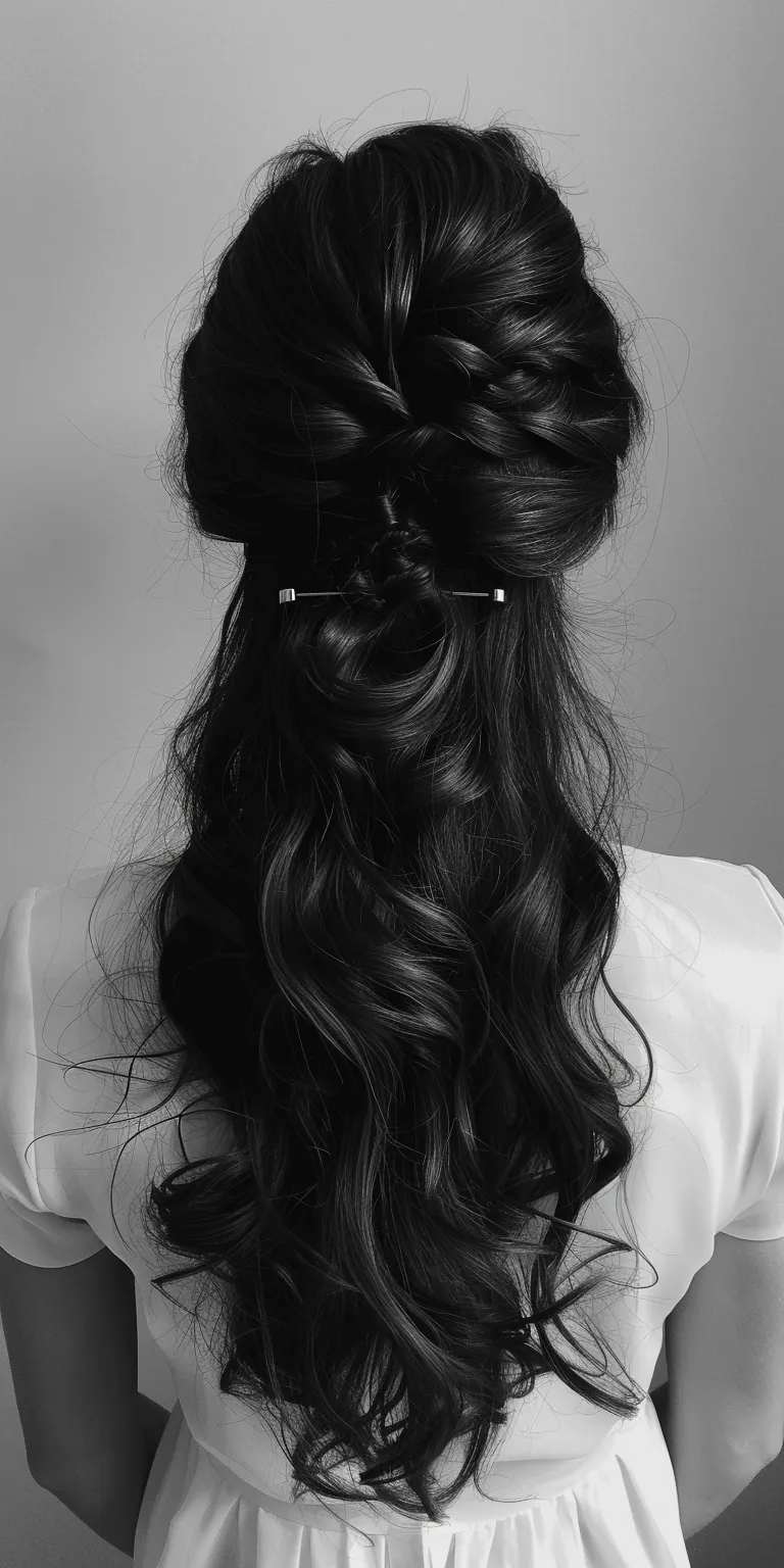 claw clip hairstyles Chignon, Updo, Waterfall braids, Milkmaid braid, French braid