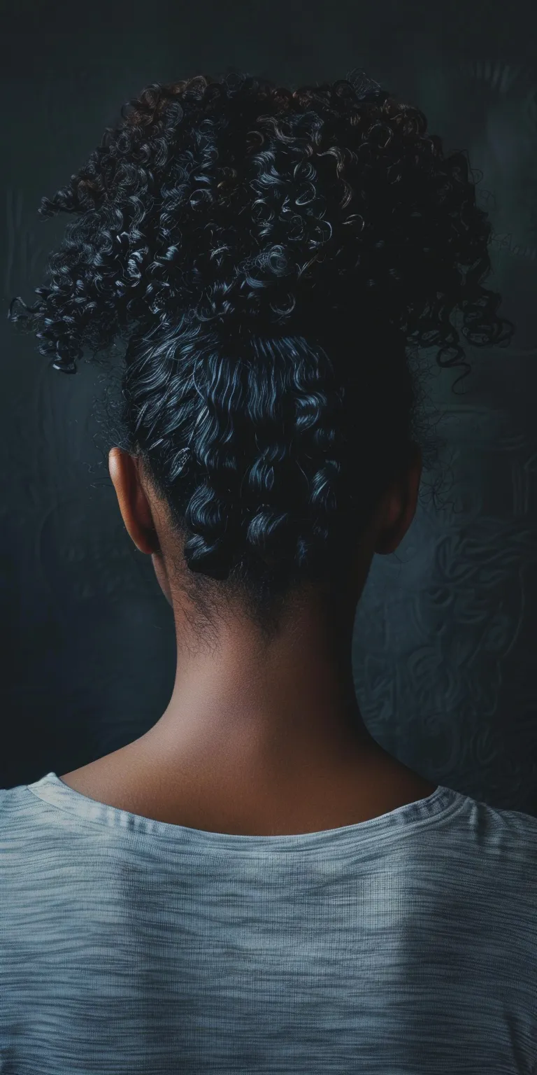 curly ponytail hairstyles Digital perm, Milkmaid braid, Kinky hair, Afro puffs, Historical Christian