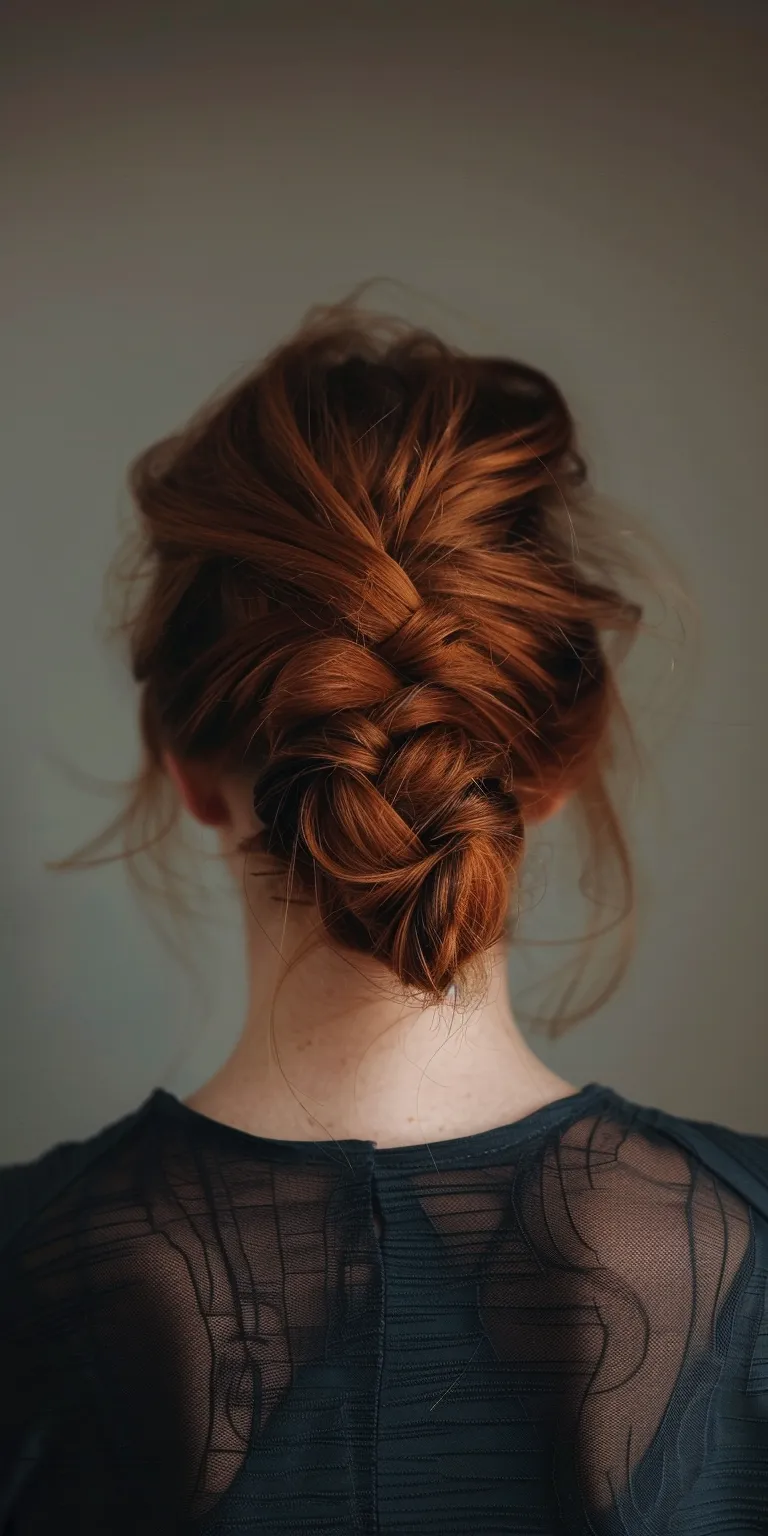 pomade Updo, French braid, twist, Milkmaid Chignon