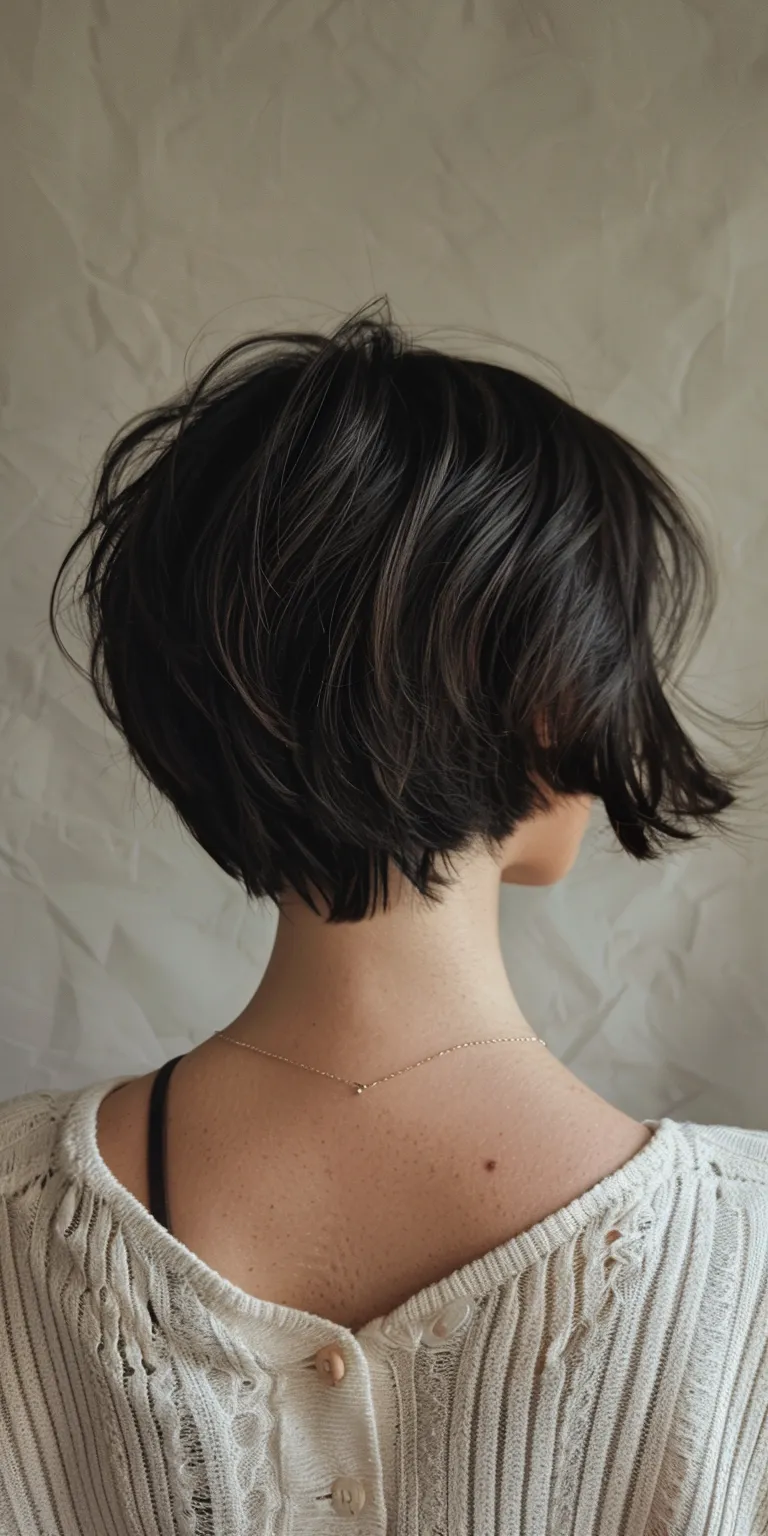 short choppy haircuts Asymmetric cut, Bob Pixie Short brush hair