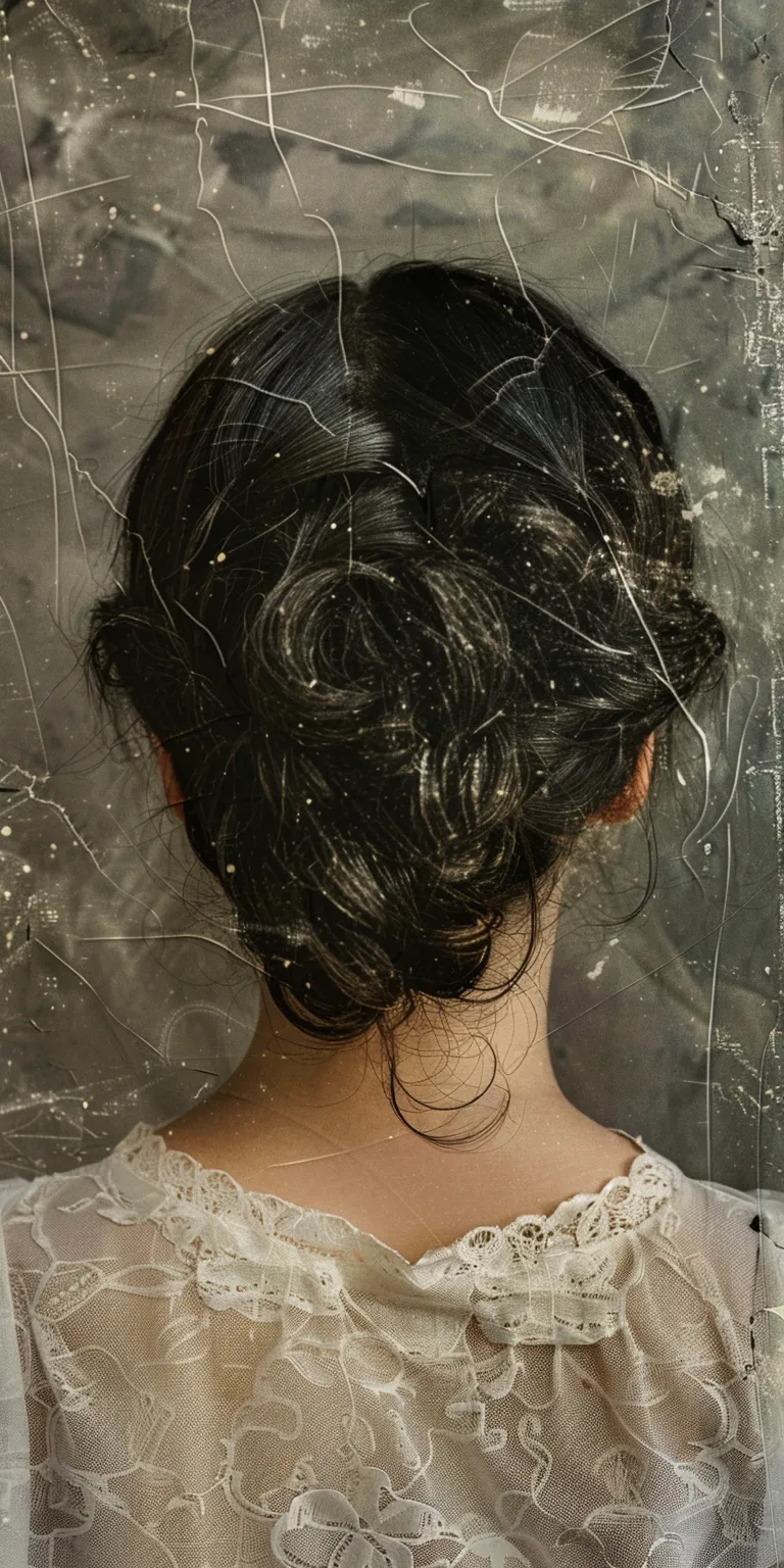 texture powder Milkmaid braid, Japanese women's hairstyles, Chignon, Updo, Feathered hair