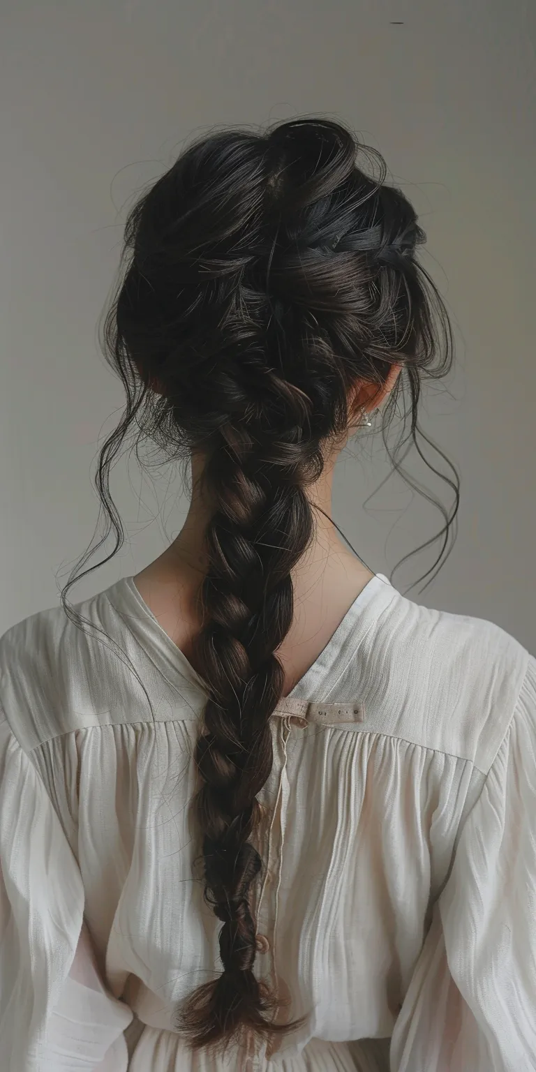 korean hair style French braid, Milkmaid Braid, Waterfall braids, Boho braids