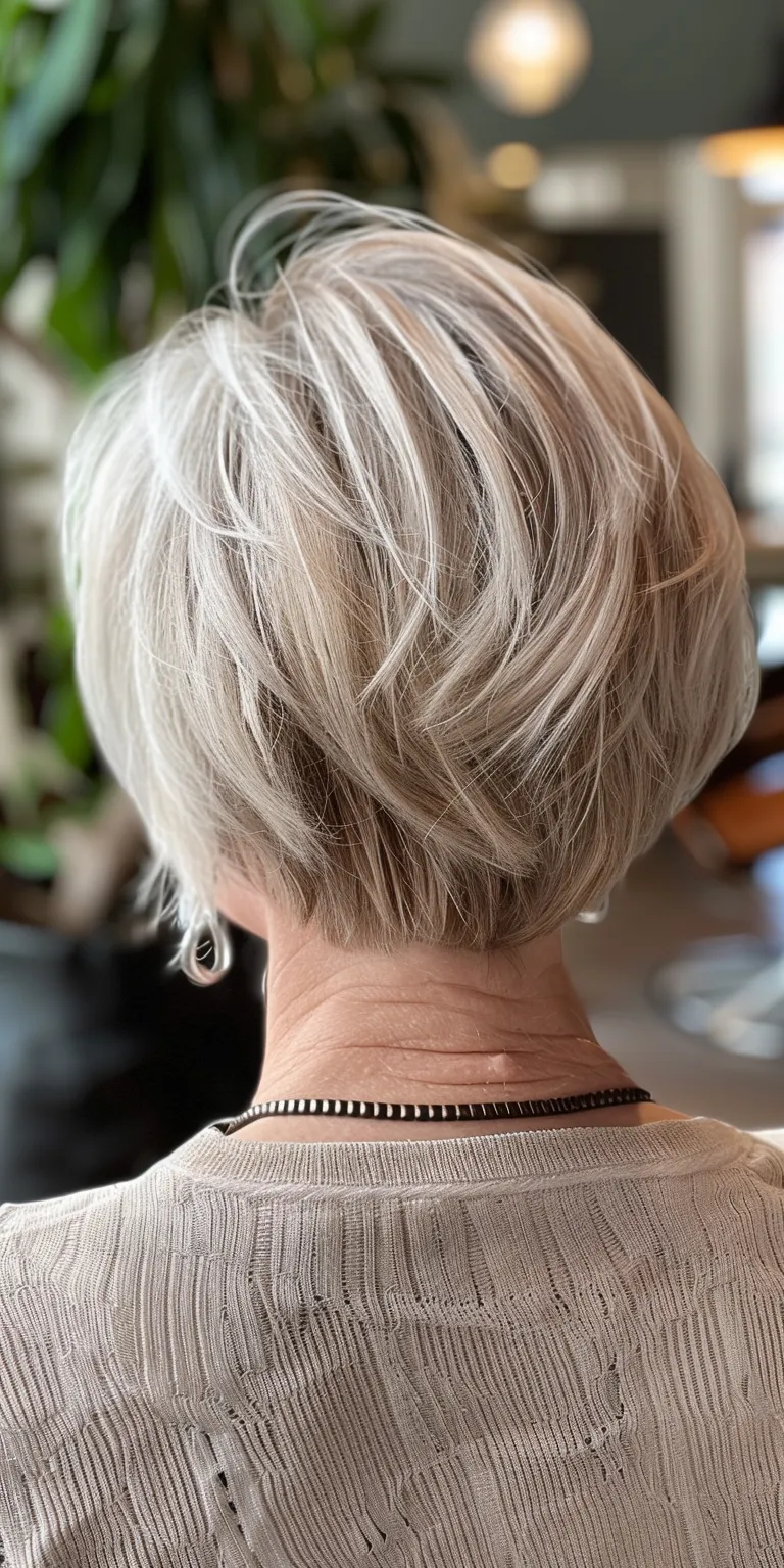 medium haircuts for women over 50 Asymmetric cut, Short brush Pixie Layered hair, Professional cut