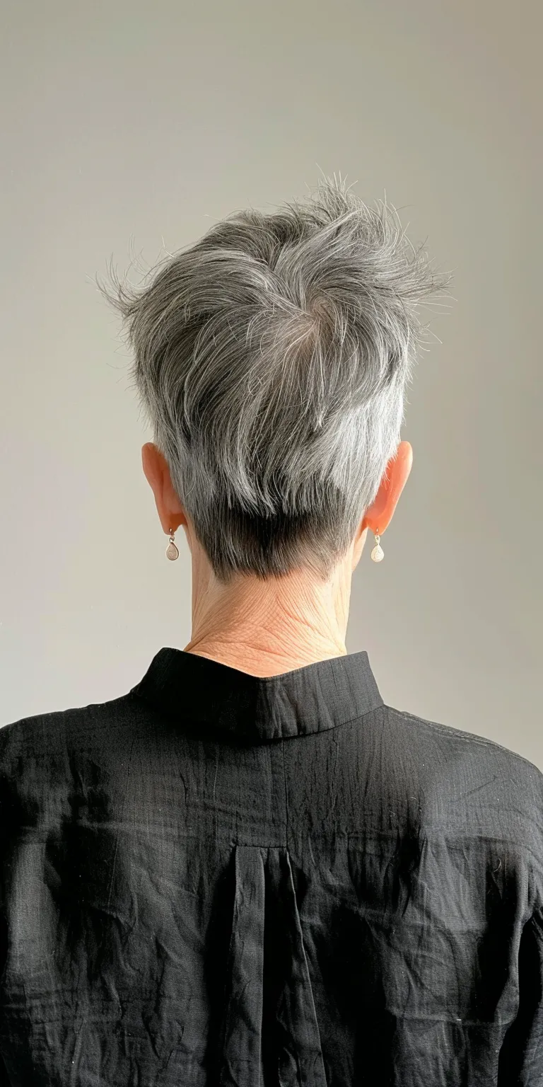 short hairstyles for older women Asymmetric cut, Pompadour, Short brush Tonsure, Digital perm