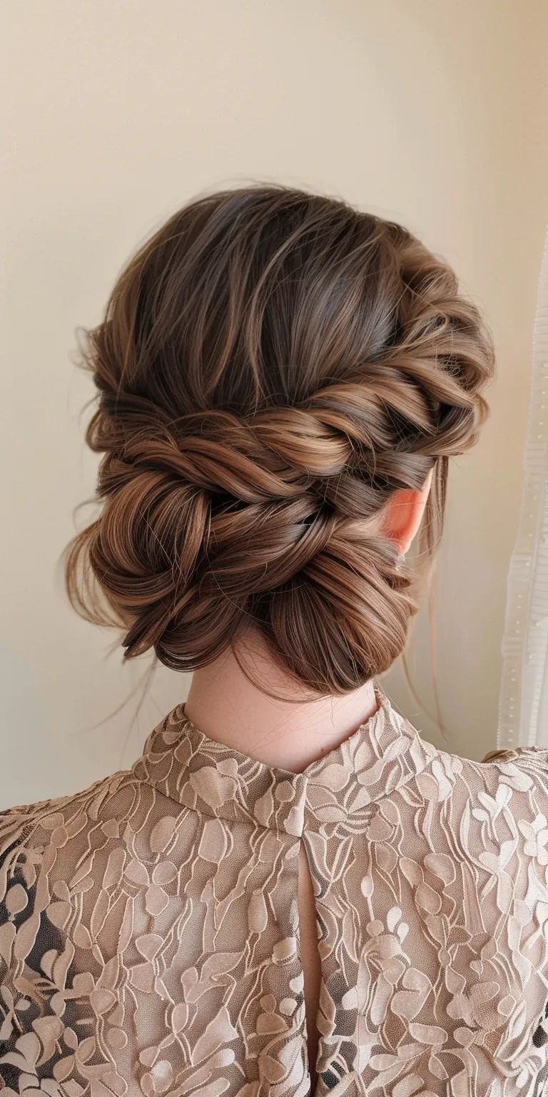 hair clip styles Updo, Waterfall braids, French twist, braid, Milkmaid braid