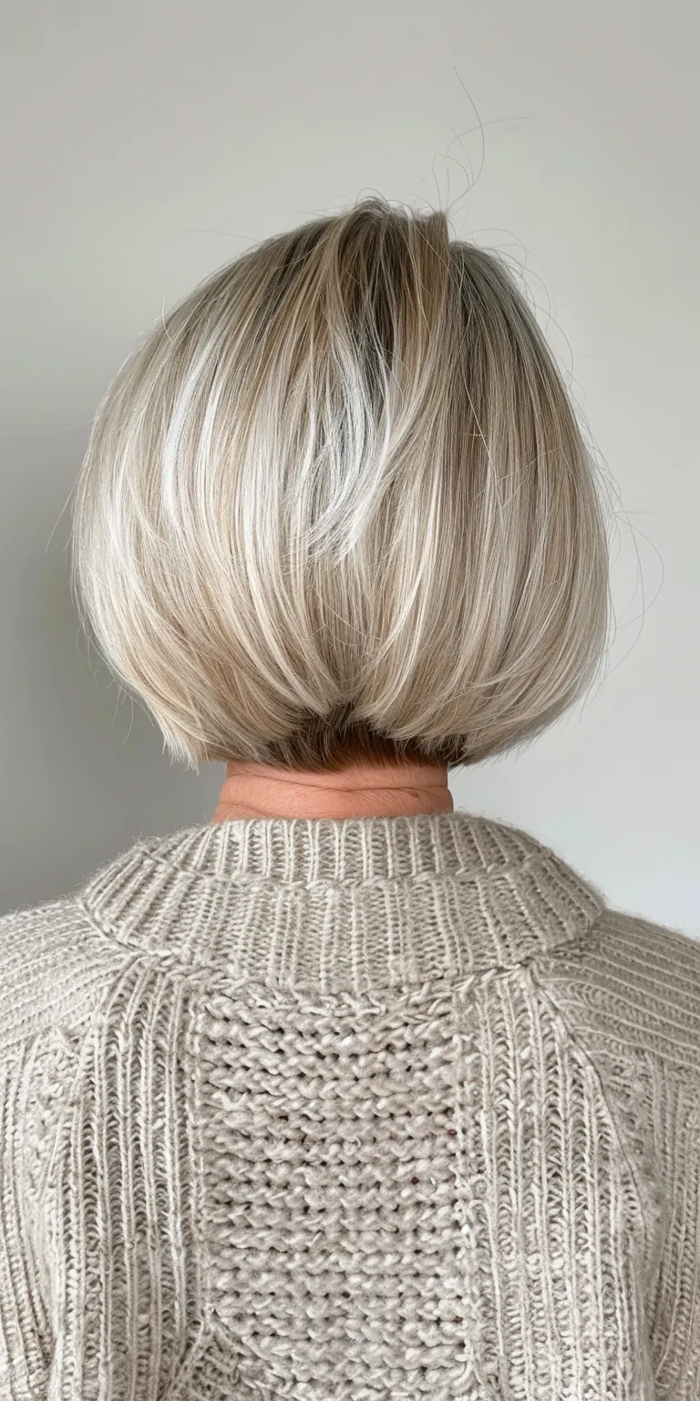 short bob haircuts Asymmetric cut, Short brush Layered hair, Chignon, Tonsure