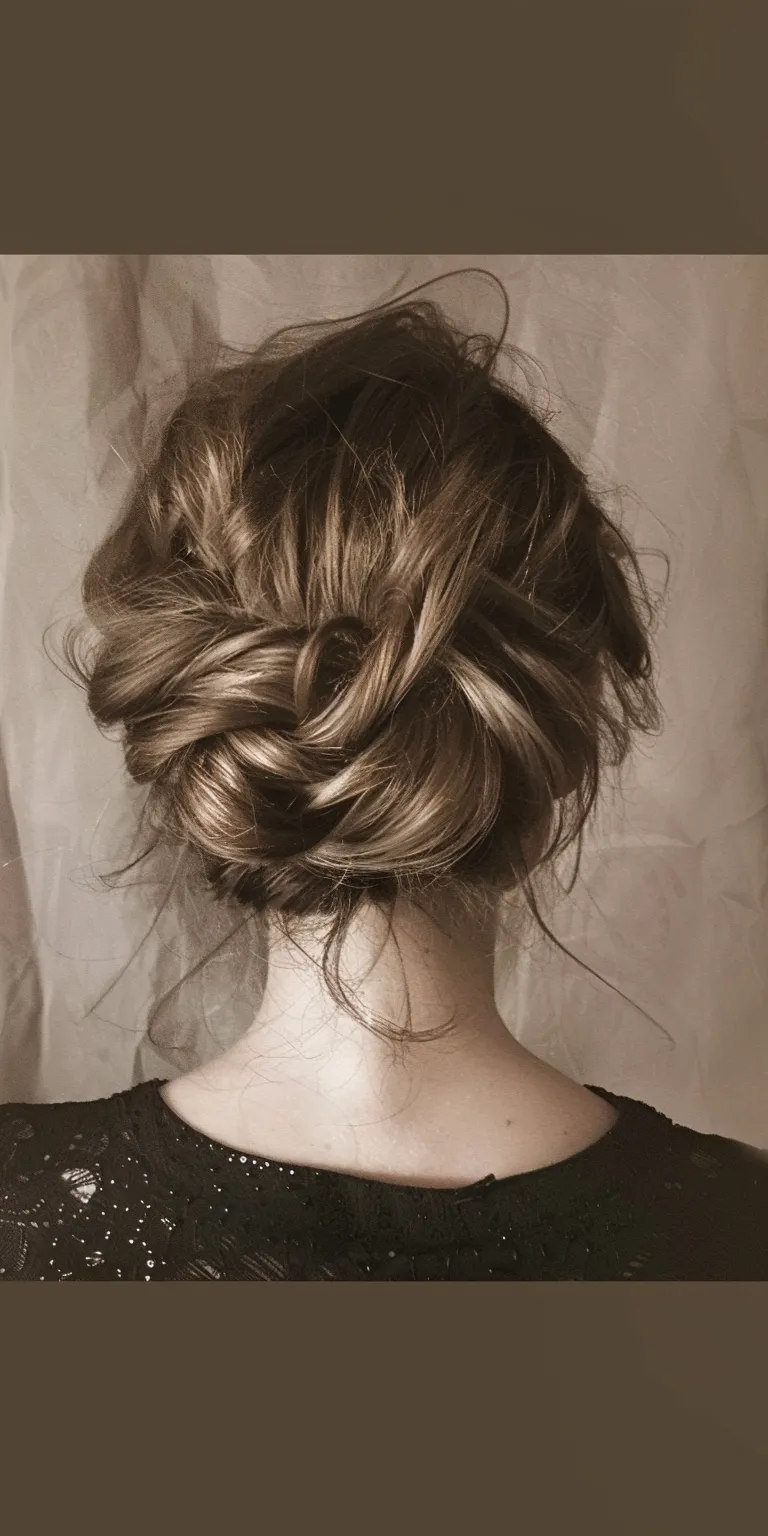 hairstyles for short hair Chignon, Updo, Milkmaid braid, French twist