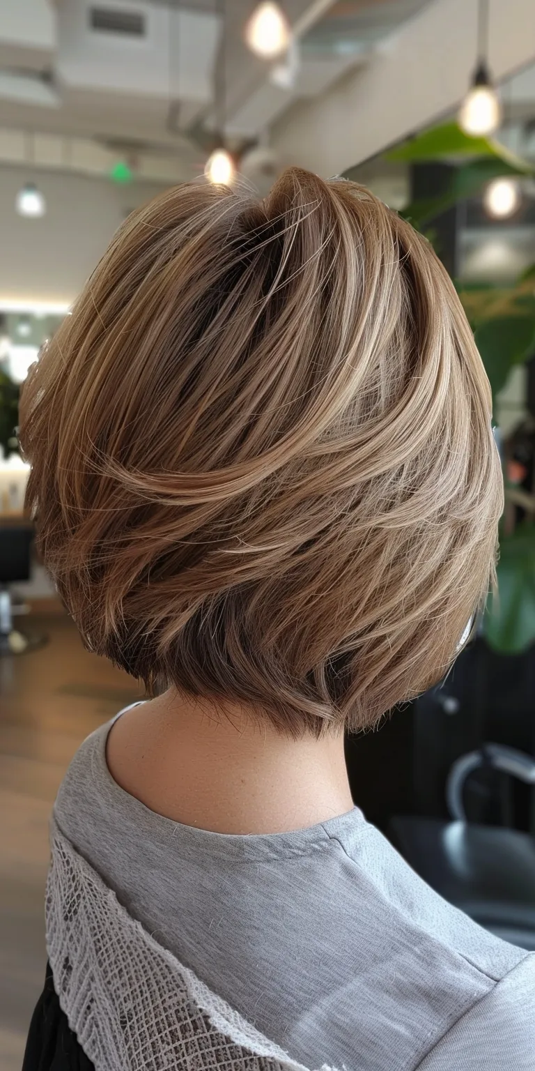 front layered haircuts for long hair Asymmetric cut, Bob Short brush Professional Layered