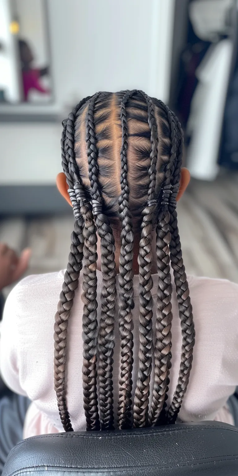 box braids with curls at the end Waterfall braids, Hair twists, Crochet Boho Cornrows