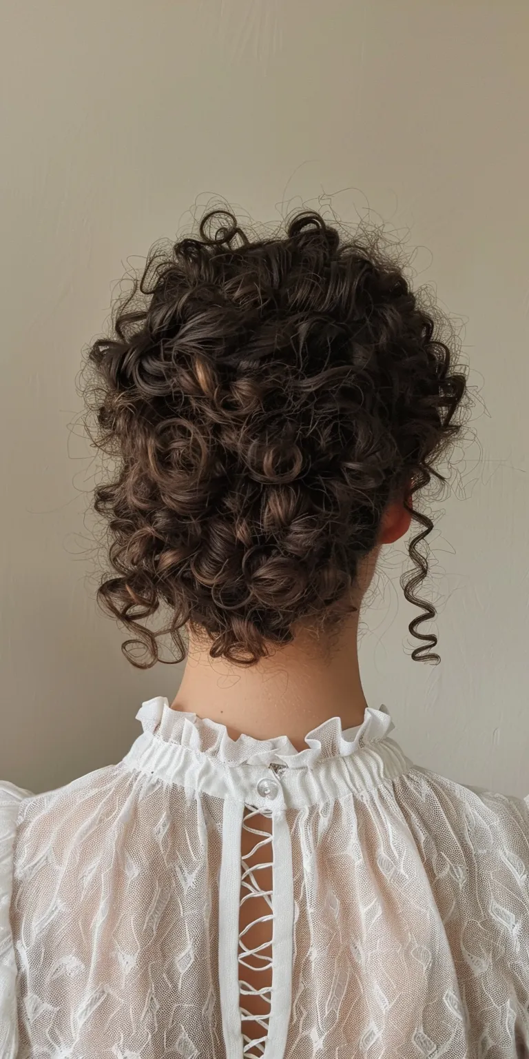 easy hairstyles for curly hair Digital perm, Milkmaid braid, Ringlets, Updo, Historical Christian