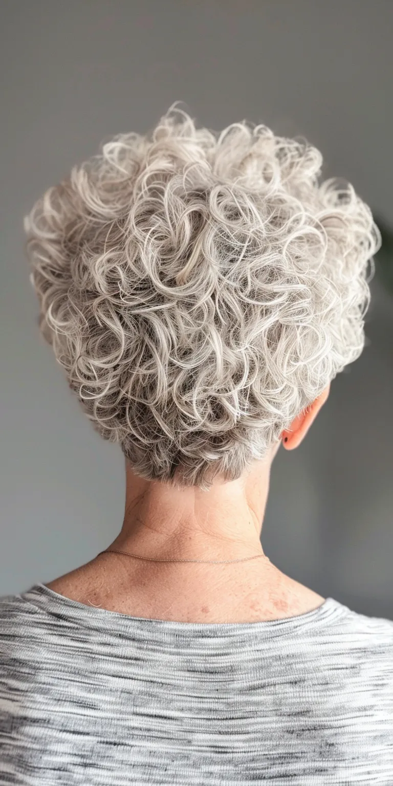 cute short curly hairstyles for older ladies Digital perm, Asymmetric cut, Short brush Pompadour, Professional cut