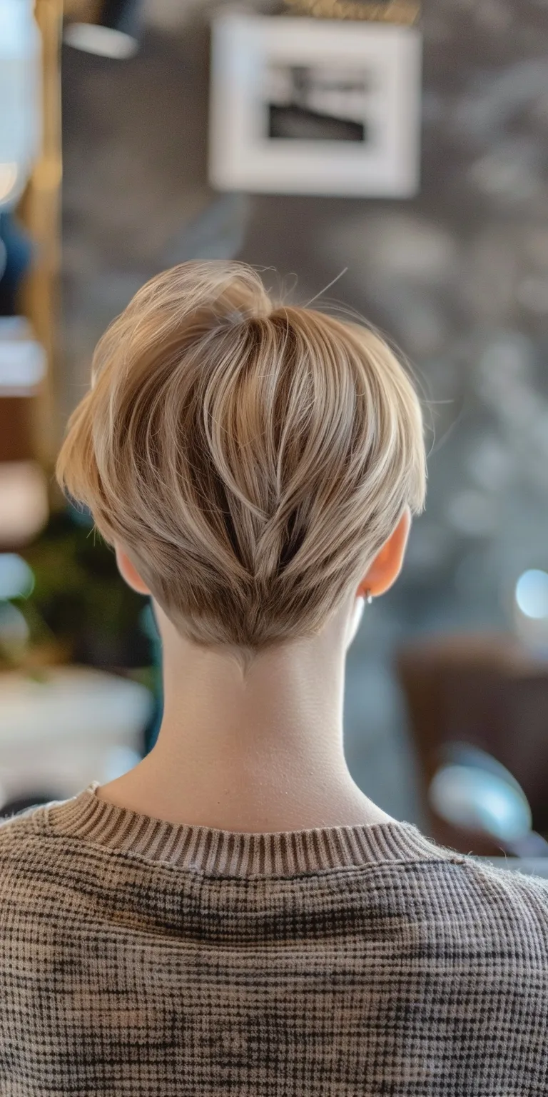 short hairstyles for round faces Asymmetric cut, Chignon, French twist, Updo, Pixie cut