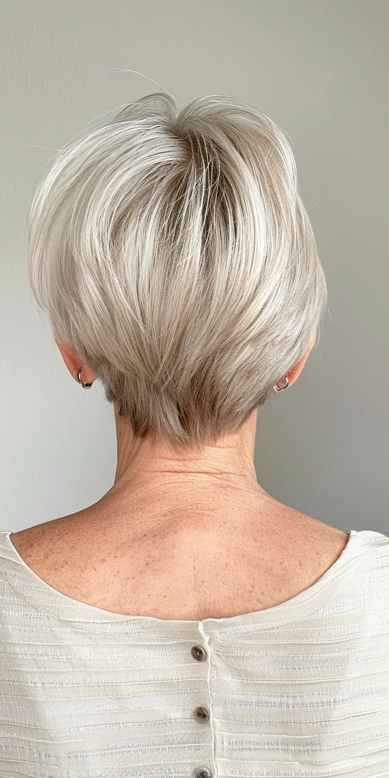 haircuts for older women with thin hair Asymmetric cut, Short brush Tonsure, Pixie Digital perm