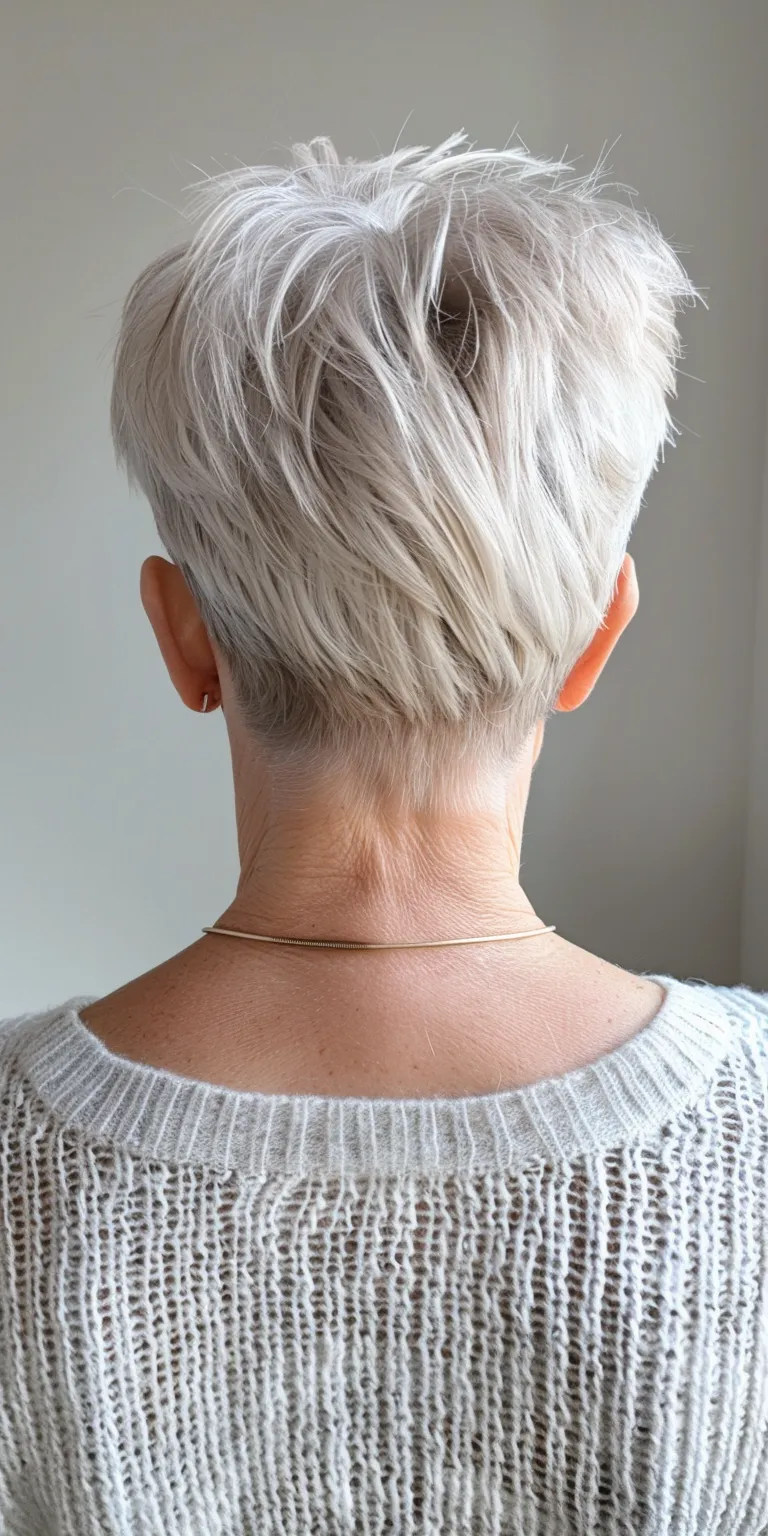 short pixie haircuts for women Asymmetric cut, Short brush Pixie Layered hair, Tonsure