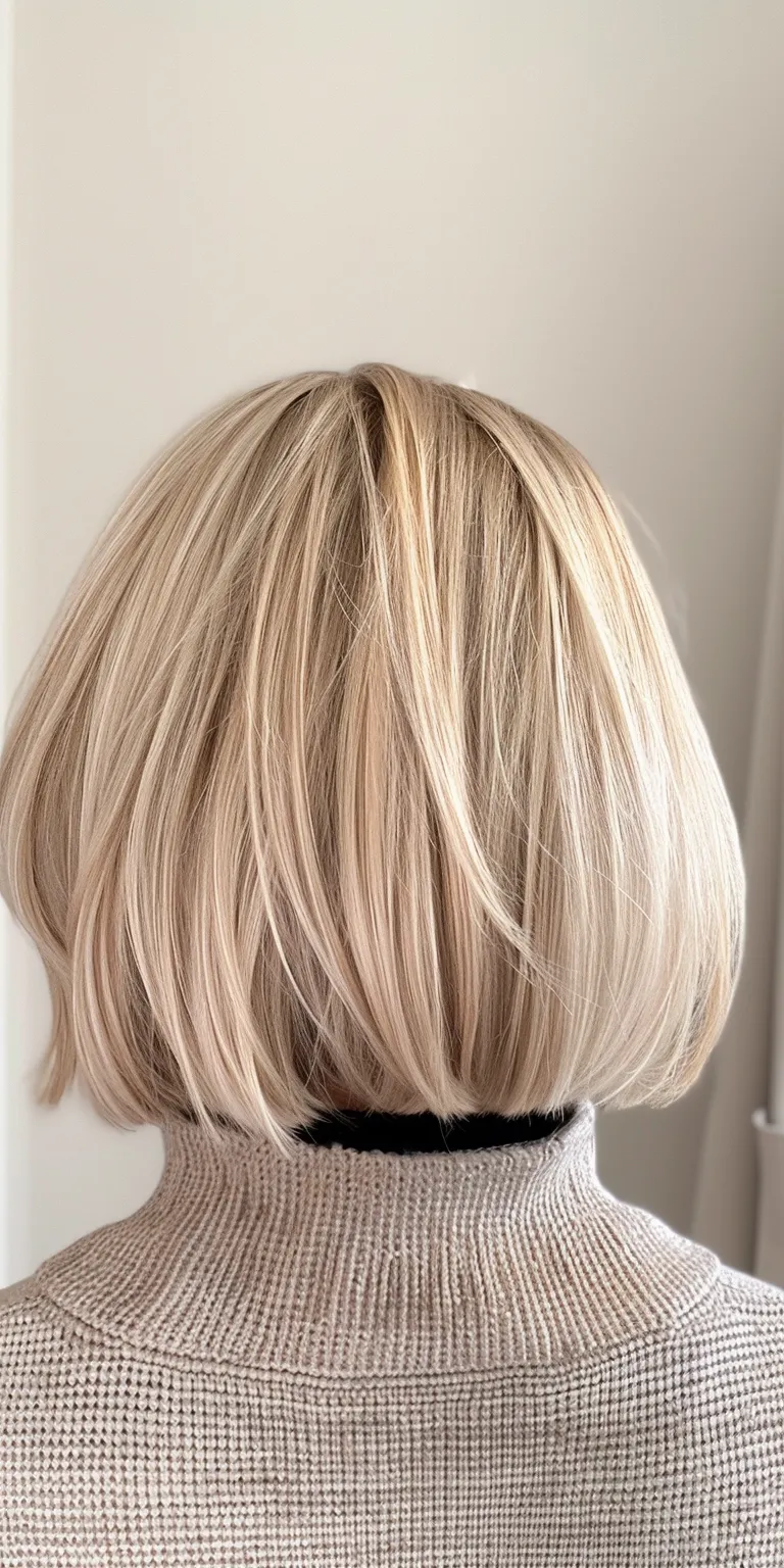 blonde bob haircuts Asymmetric cut, Short brush Digital perm, Bob Professional cut