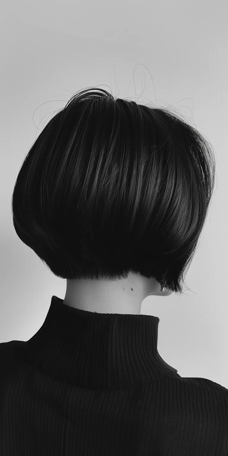 black short haircuts Asymmetric cut, Bob Short brush Butterfly haircut, Tonsure