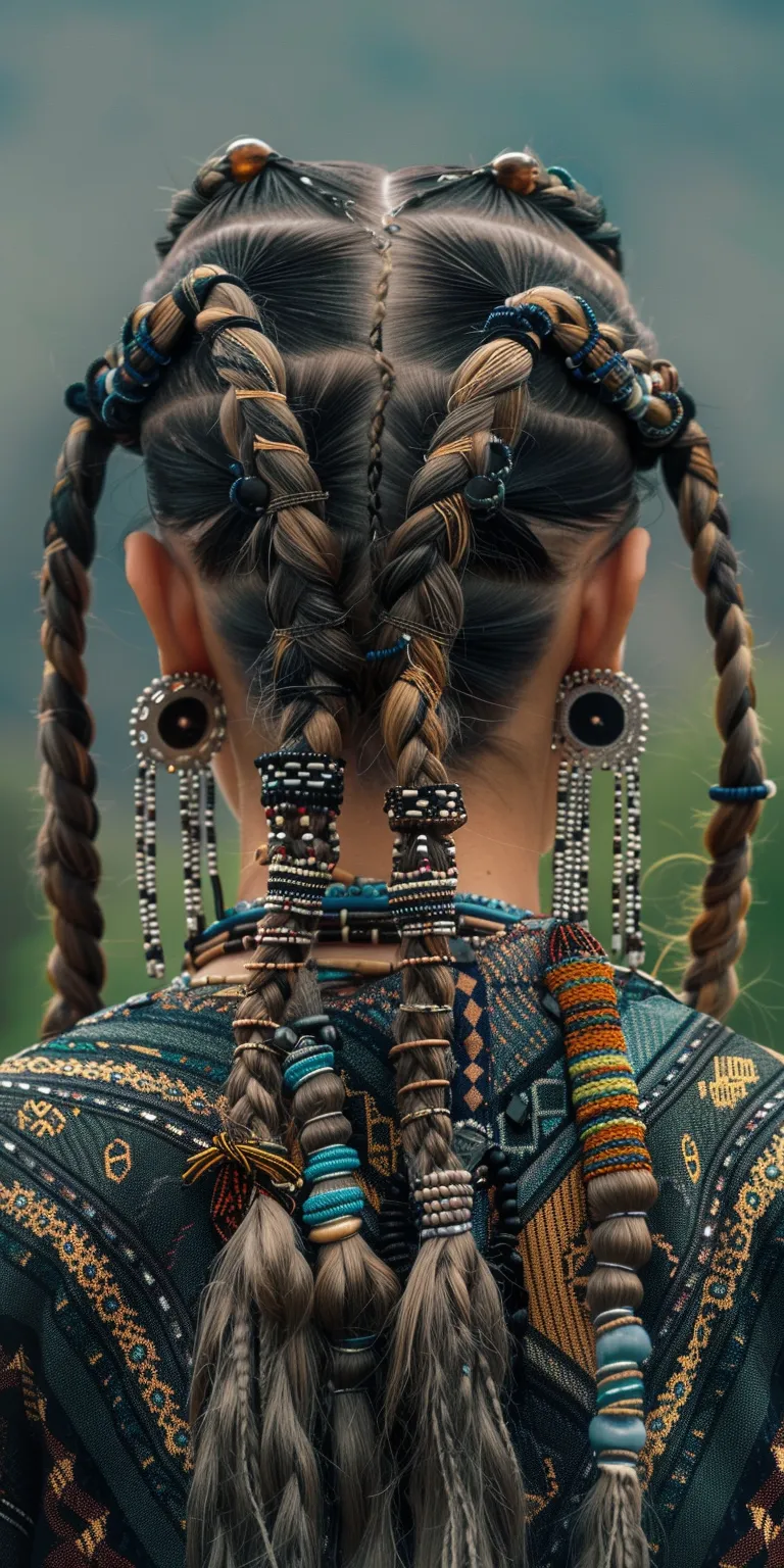 tribal braids with beads Boho braids, Hair twists, Waterfall Milkmaid braid, Braid