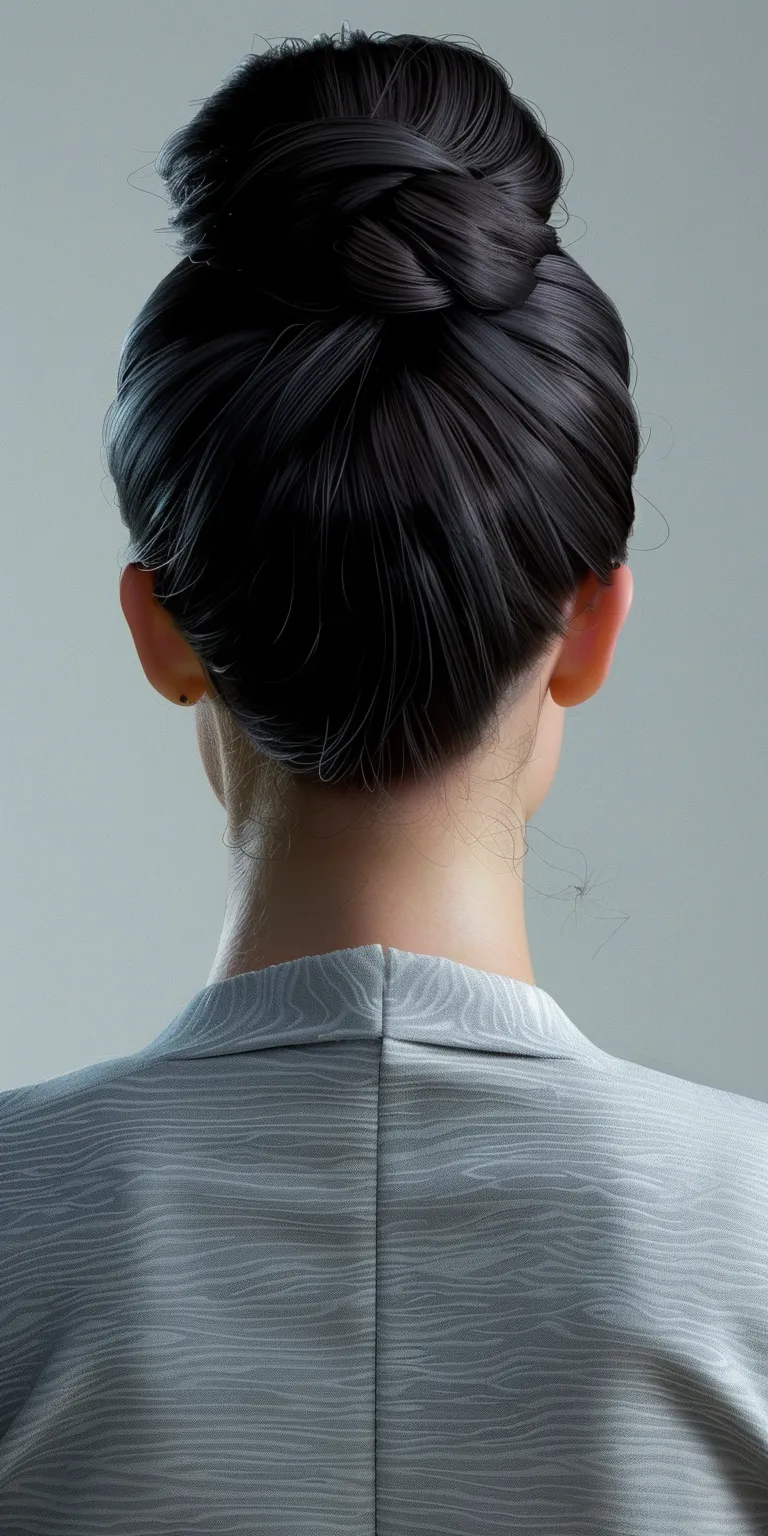 virtual hairstyles Asymmetric cut, Chignon, Updo, Japanese women's hairstyles, French twist