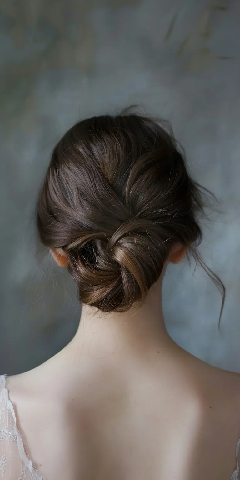 thin hair styles Chignon, Updo, French braid, Milkmaid twist