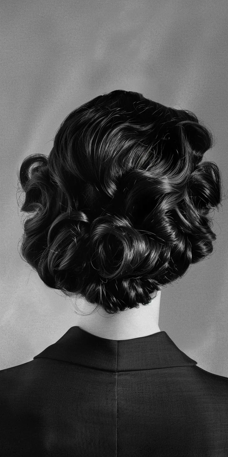 disco hairstyles Finger wave, Chignon, Updo, Milkmaid braid, French twist