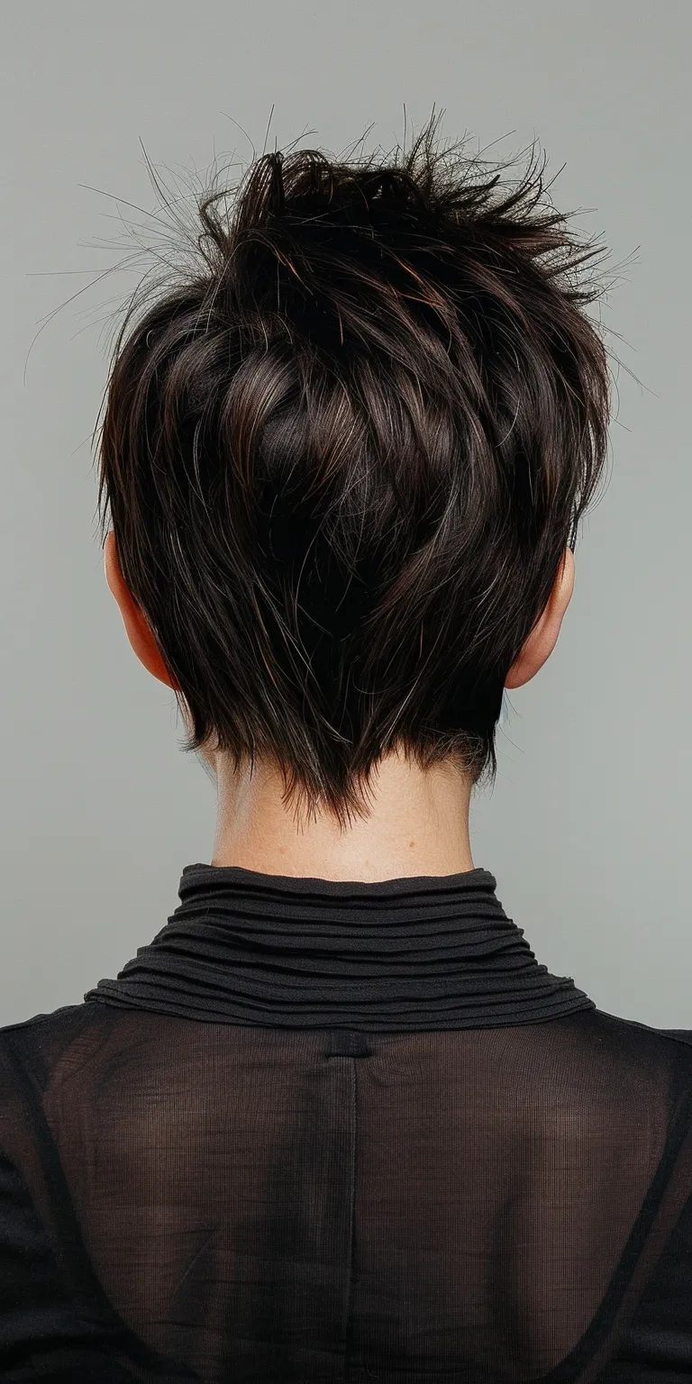 short choppy hairstyles Asymmetric cut, Japanese women's hairstyles, Short brush French twist, Digital perm