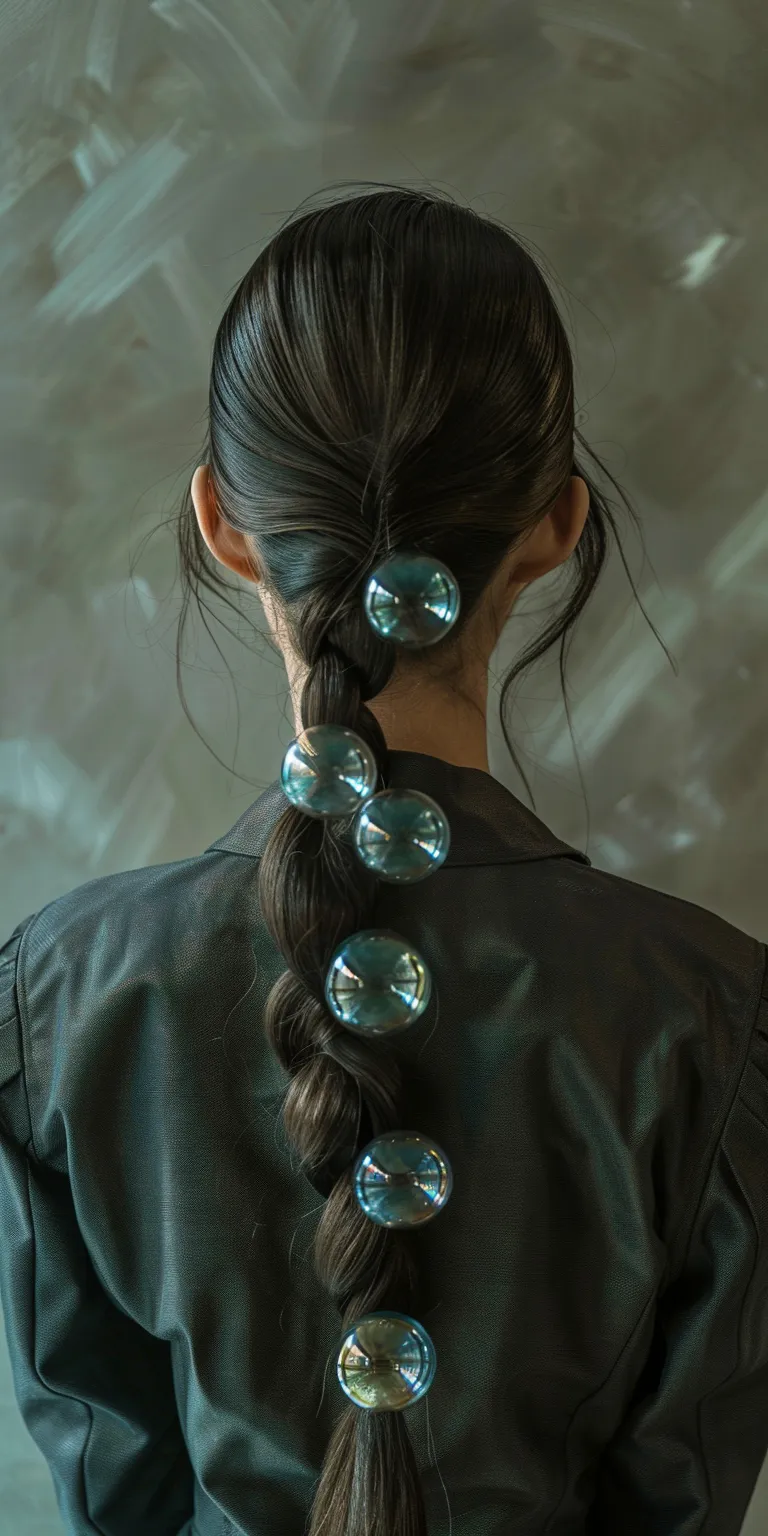 bubble ponytail Japanese women's hairstyles, French twist, Milkmaid braid, Updo, Waterfall braids