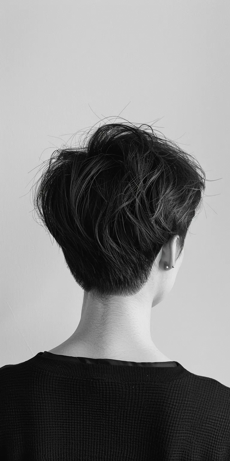 hairstyle for square face Asymmetric cut, Chignon, Pixie Updo, Pompadour