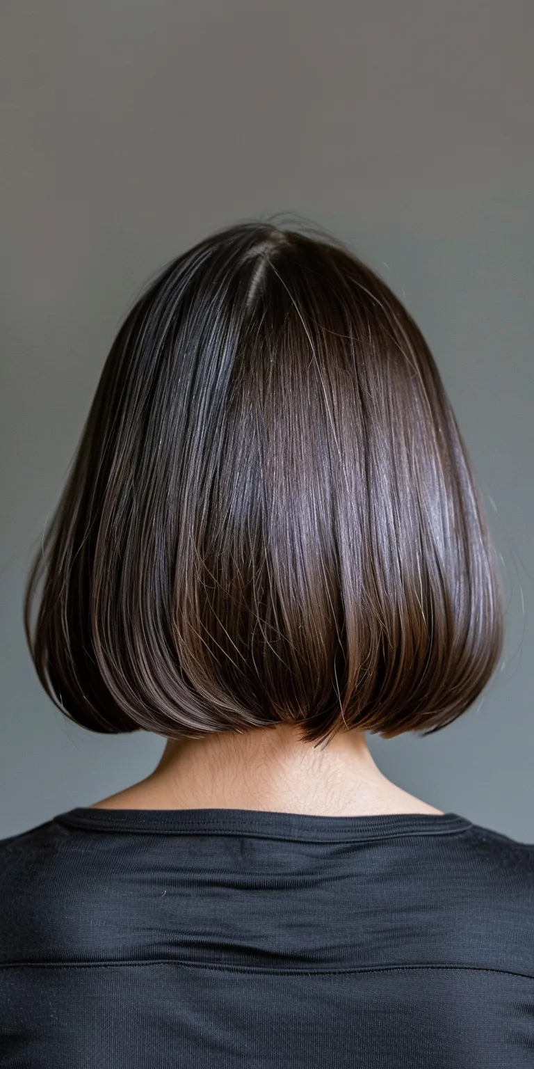 haircuts for fine straight hair Asymmetric cut, Bob Japanese women's hairstyles, Short brush Professional cut