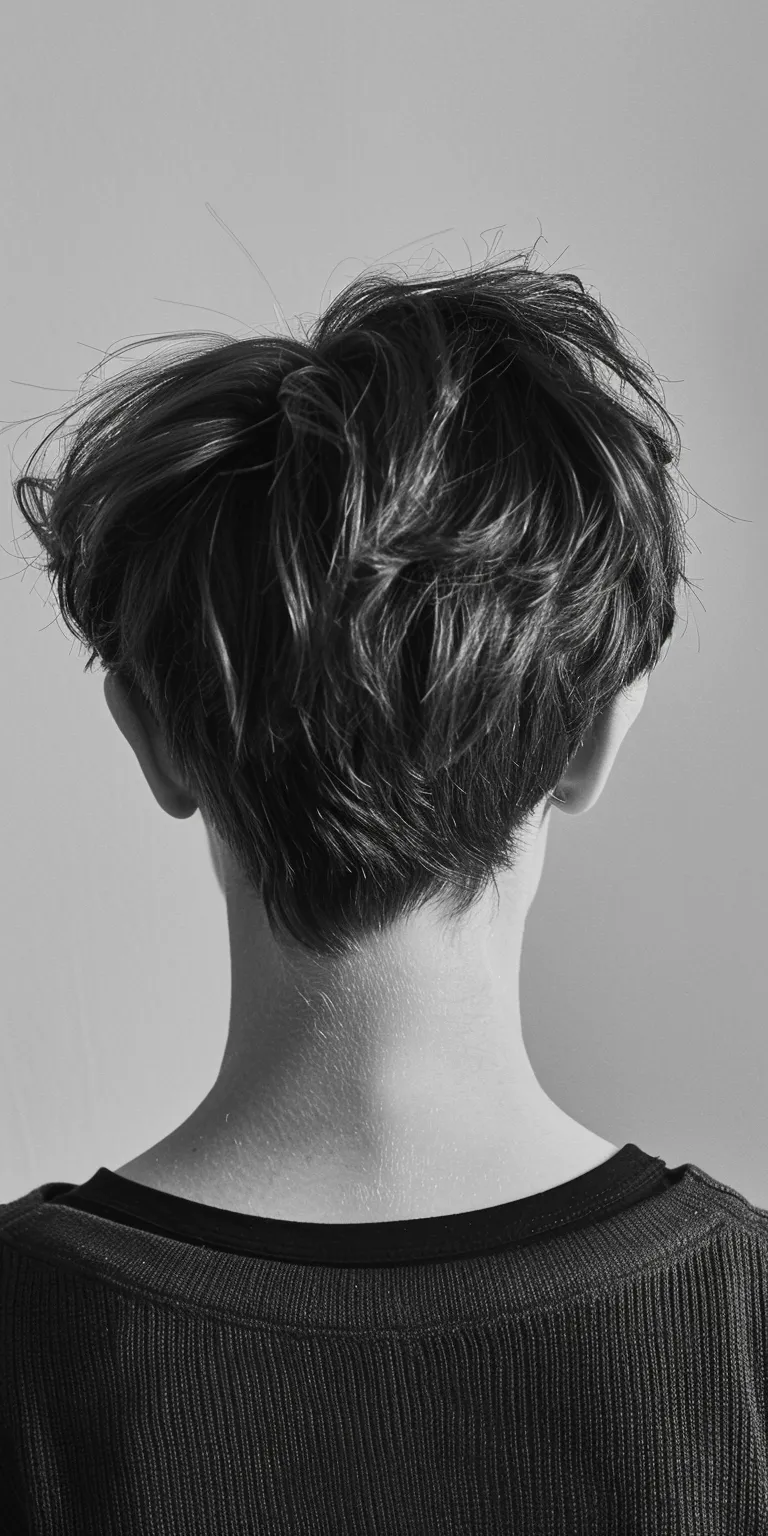 tomboy hairstyle Asymmetric cut, Chignon, Short brush Pixie Updo