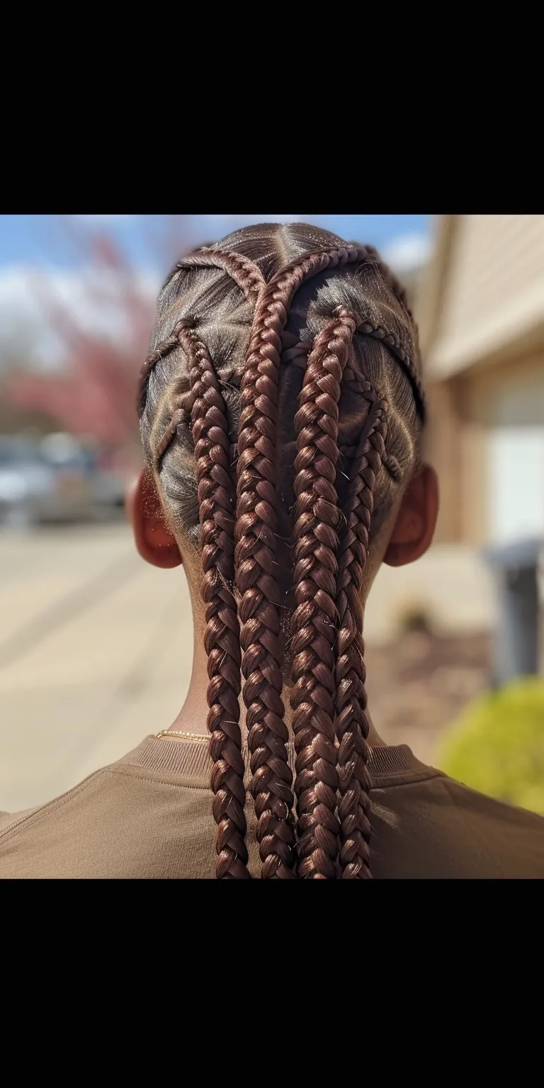 brown box braids Waterfall braids, Boho Cornrows, Hair twists, Braid