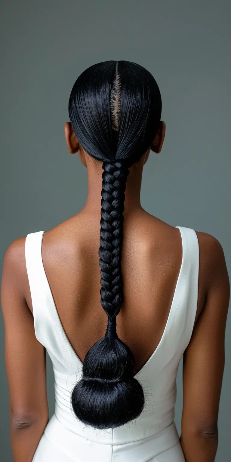 high ponytail hairstyles French twist, Hair twists, Braid, Chignon, braid