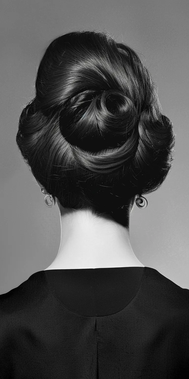 1960 hairstyles Chignon, Updo, French twist, Ballerina bun, Japanese women's