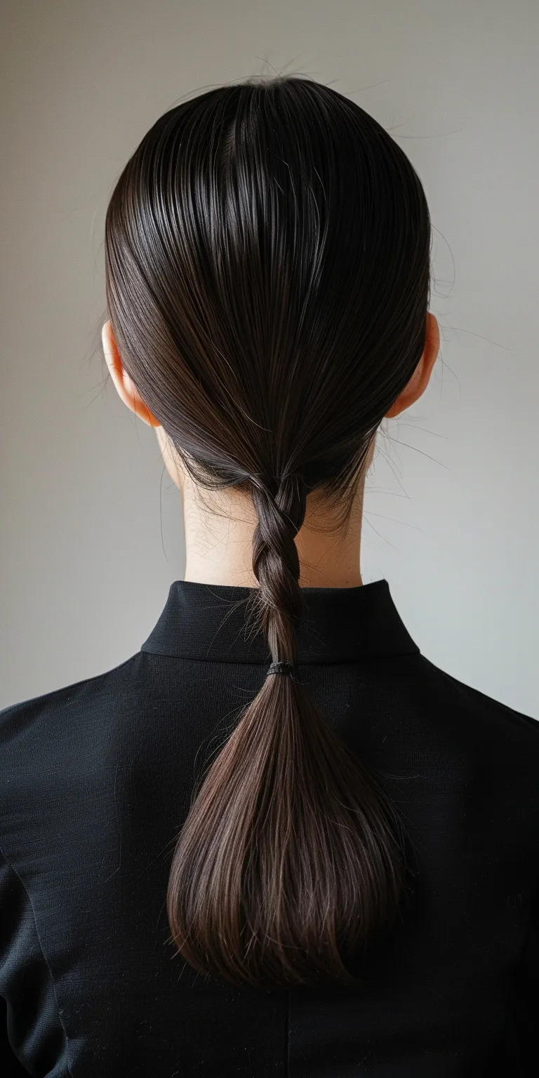 sleek ponytail French twist, braid, Chignon, Asymmetric cut, Braid