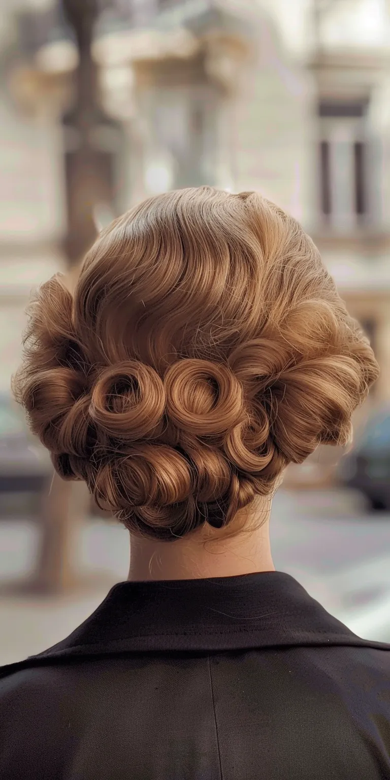 jane fonda hairstyles Updo, Finger wave, Chignon, Milkmaid braid, French twist