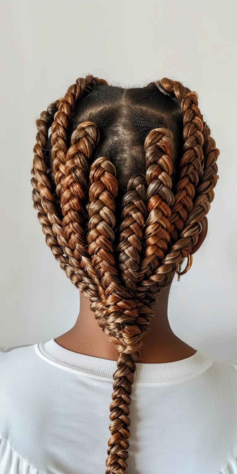 knotless braids with color French twist, Hair twists, Waterfall braids, Cornrows, Boho