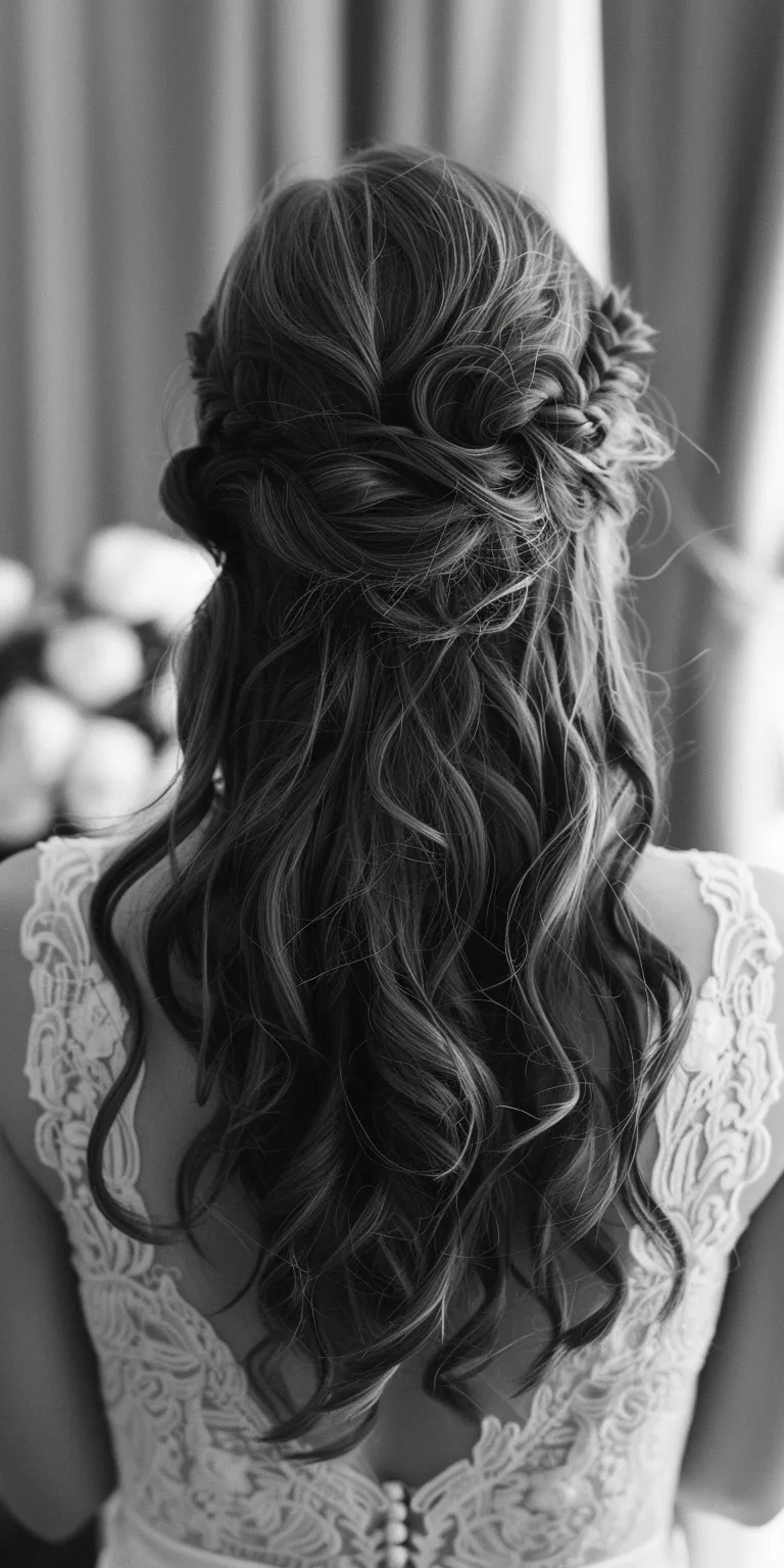 bridesmaid hairstyles for long hair Chignon, Updo, Waterfall braids, Boho Layered