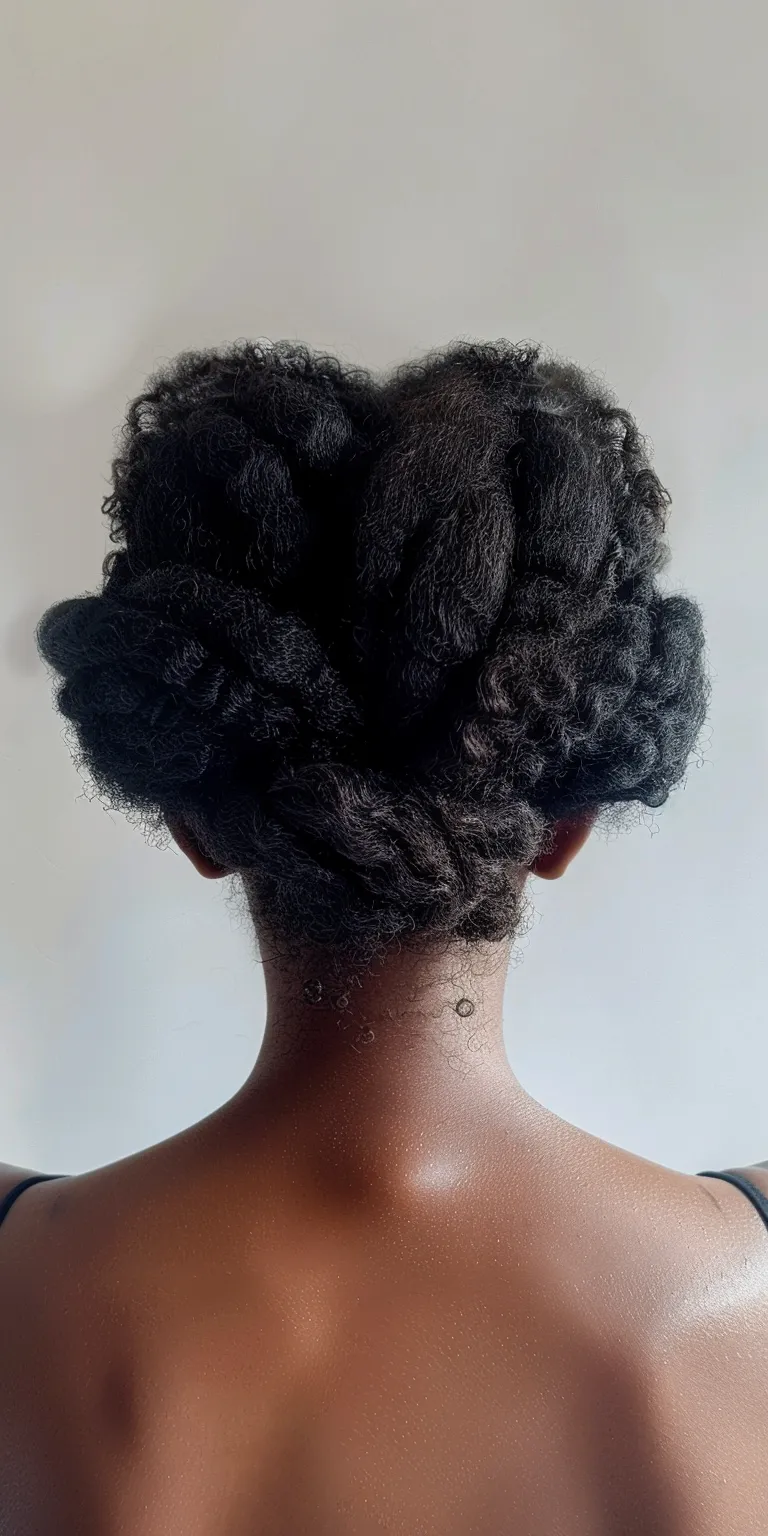 lines hairstyles Digital perm, Kinky hair, Afro puffs, Finger wave, Updo