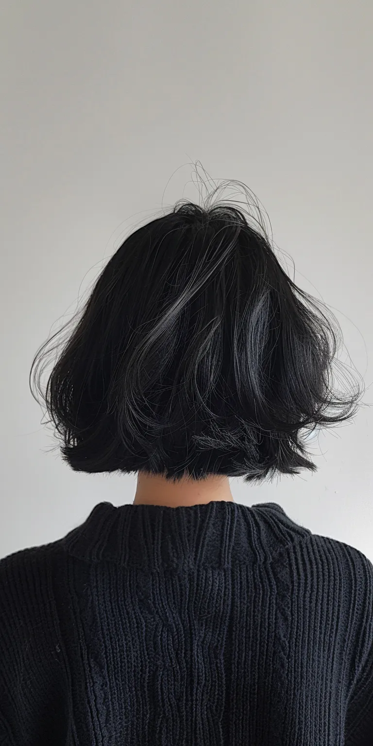 choppy haircuts Asymmetric cut, Short brush Bob Digital perm, Japanese women's hairstyles