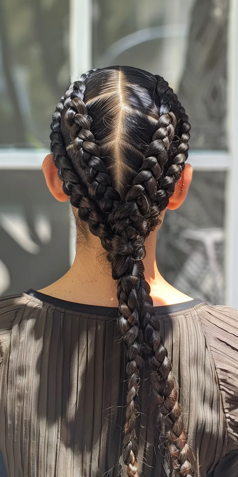 double dutch braids Waterfall braids, French twist, braid, Digital perm, Braid